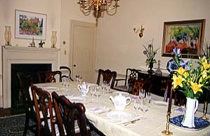 Dining Room at the
Terry House Bed and Breakfast, New Castle, Delaware